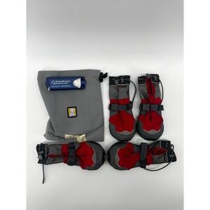 Ruffwear Polar Trex Dog Boots Set Of 4 Red/Gray 2.5" 64mm- Vibram Soles